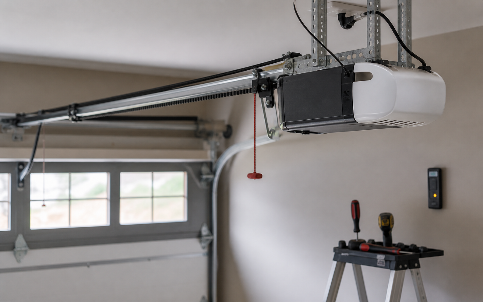 Garage door opener motor and rail for opener repair in Winnipeg