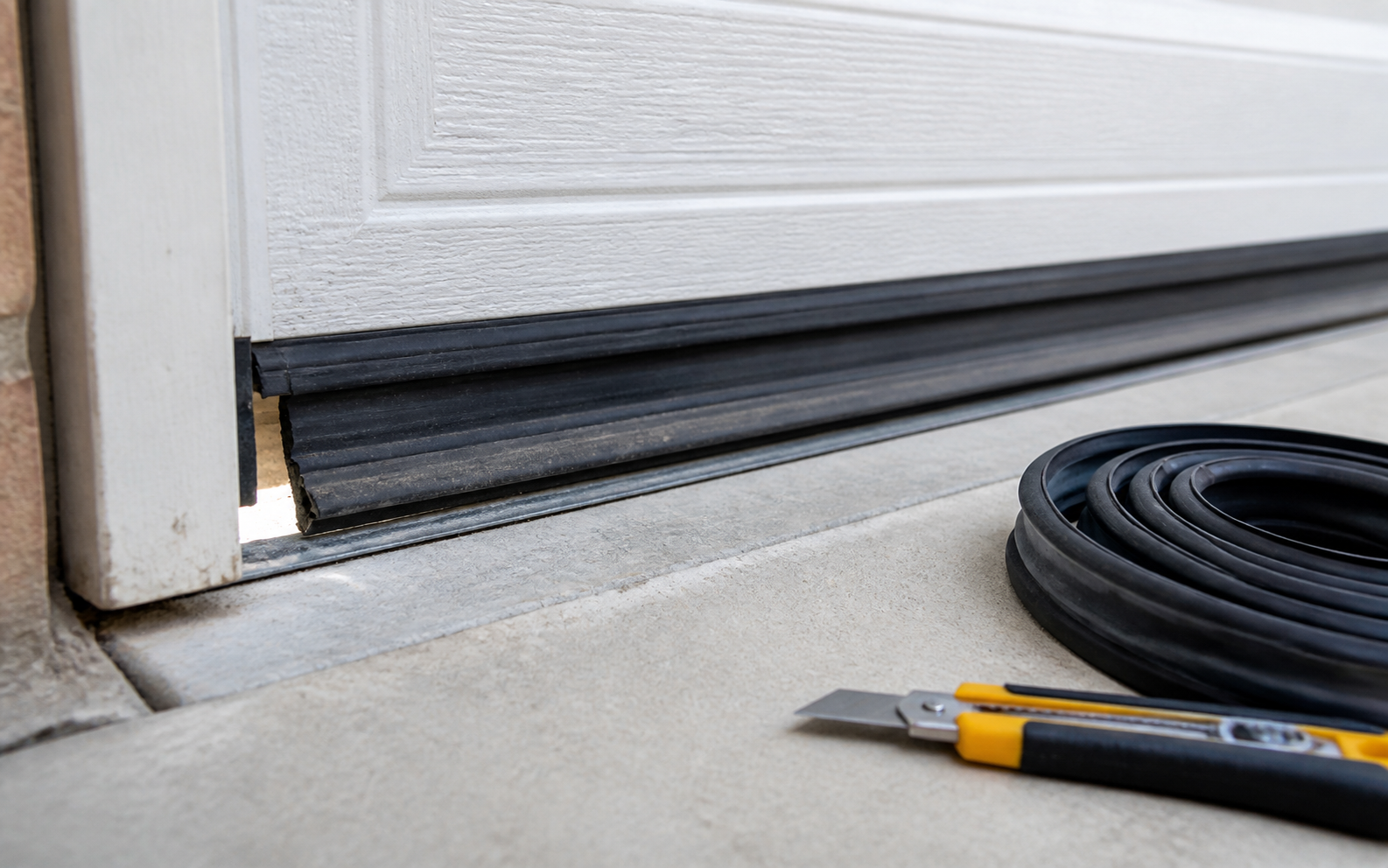 Garage door bottom seal and weatherstripping replacement in Winnipeg